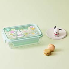 락앤락 아동용 산리오 캐릭터즈 스쿨핏 세칸나눔 도시락 1L, 포차코 그린, 1개