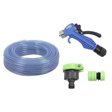 Clean Mate 編織水管 16mm x 45m + 手槍式噴頭 + 防扭結接頭 + 隨機出貨水龍頭接頭組合, 1套