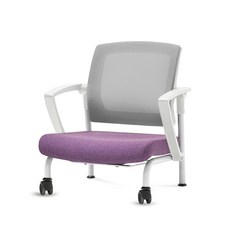 체어포커스 슬라이딩 좌식의자 C530, 화이트(팔걸이) + 그레이(등받이) + 고급 바이올렛(방석), 1개