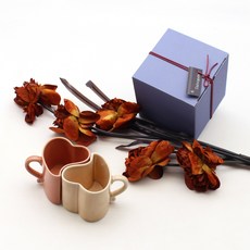 Dalsogum 陶瓷雙色愛心咖啡杯2件組禮盒, 1套, 混合色