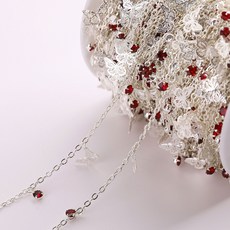 마켓피아 장식 체인 액세서리 DIY 끈 13mm x 50cm, 실버, 1개