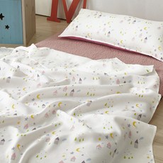 兒童印花人造絲薄被, 粉色