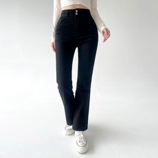 Planday 女款豐臀提臀雙鈕扣高腰靴型牛仔褲 Medium