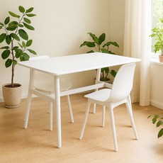 가구느낌 해피테이블 인테리어 식탁 1000 x 800 x 750 mm, 화이트+ 화이트, 4인용