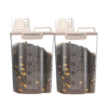 Mondspot 寵物彩色量杯飼料儲存桶 YT_RB265 2入, 2.5L, 粉紅色, 粉紅色