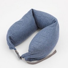 Alpha Commerce 便攜式多功能扣環式泡沫粒子頸枕, 藍色