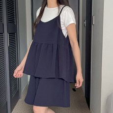 봉봉스토리 임산부 아콧 나시 티셔츠 + 반바지 상하의 세트