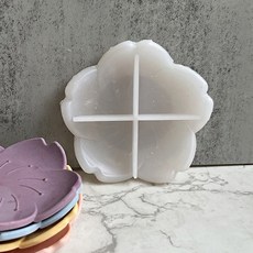 Homeflow 可愛花瓣石膏盤矽膠模具, 單一顏色