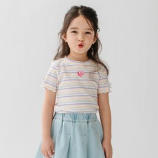 베베쥬 하트 스트라이프 티셔츠