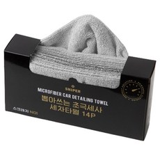 SNIPER 抽取式超細纖維洗車毛巾 14入, 1個, 灰色
