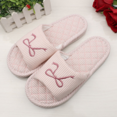 노크노크 3중쿠션 면 실내화, 1세트, 핑크리본