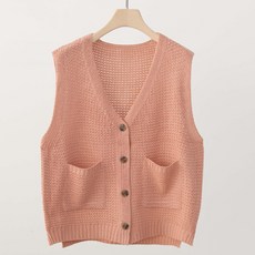 Zenit 口袋V領可伸縮開襟背心 j341