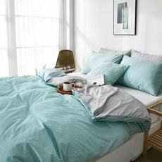 구스앤홈 구스온 폴란드 썸머구스 이불 +라이프 커버 세트 300g, 민트