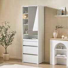 베이지메이트 모닝핏 슬림 입식 수납화장대 600 방문설치, 화이트