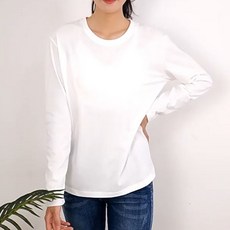 엘쏘 여성용 통기성 솔리드 30수 코튼 긴팔 티셔츠 2p