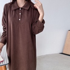 보리맘 코듀로이 카라 롱 원피스 빅사이즈 임부복