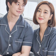 디에스도씨 냉감 실크터치 카라 잠옷 상하의 2종 세트