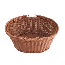 圓形雙手雙把手藤編籃 B_RD_7, 棕色, 1個
