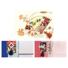 From&To 傳統螺鈿扇子卡片 + 信封 2件組, 1套, FT301-6(卡片), FB224-5(信封), FB224-6(信封)