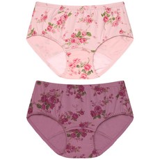 Bella Muse花朵防漏女性內褲 2件組, 粉紅色, 紫色