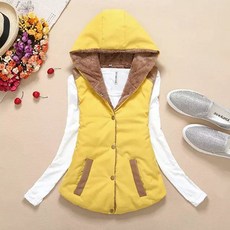 女款拼色刷毛連帽背心