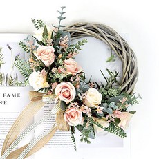 Garden in the City 復古粉彩玫瑰花環, 混和顏色