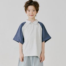 바브키즈 아동용 통기성 썸머 배색 카라 티셔츠