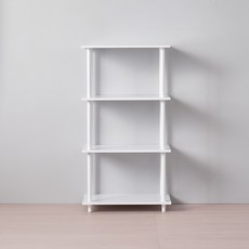 데코퍼니쳐 국내 제조 다용도 조립식 인테리어 사각 수납 선반, 화이트화이트, 4단