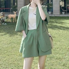 피어니스트 블레이저 반팔 반바지 투피스 세트