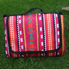 소니오 에스닉 접이식 야외 방습 피크닉 매트, 04 로즈레드