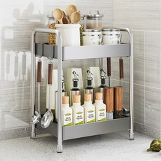 샵마일 양념통 수납 테이블 정리 다용도 주방선반, 그레이, 1개