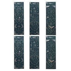 PLEPLE 閃亮亮Shushu全息線條貼紙 3款 x 2張組, 極光魯道夫 + 極光狐狸 + 極光海獺, 1套