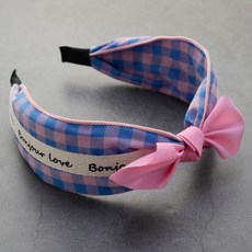 HANNAL RIBON 粉彩格紋髮箍