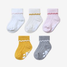 HI BABY CLUB 孩童褶皺捲邊襪 5件組