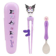 LiLFANT 嬰幼兒用 The Stick Max 筷子湯匙餐具盒套組, 1組, 酷洛米, 筷子+勺子+盒子