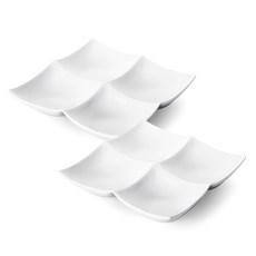 Simple Icon 現代方形四格分隔盤, 2個, 單色