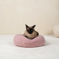 REDPUPPY Woolly Cat 圓形坐墊, 牛奶粉, 1個