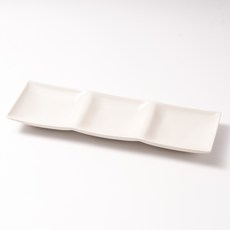 Joeun Living Porcelain Side Dish Plate 3 共享盤, 1個, 啞光白