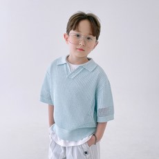 BerryCloset 男童泡泡網眼領針織衫