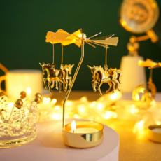 Treova 美麗現代獨角獸燭台 7.5 x 12.5 cm + 小蠟燭 Y 套組, 混合色