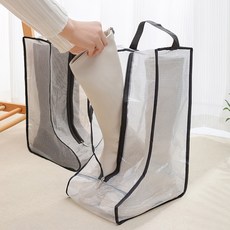 마켓플랜 레인 어그 롱 부츠 수납 보관백, 투명 + 블랙, 2개