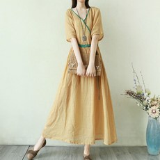 캐치 린넨 통기성 롱원피스 빅사이즈 포함