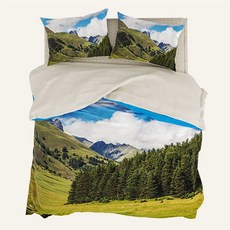 韓國 amante 療癒森林之子 60支紗高密度鋪棉被套, 綠色