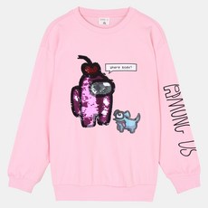 OHOO 兒童款 Among Us 亮片大學T恤 OHMA21T1G