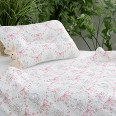 제이유니 극세사 블랭킷 + 베개 세트, 티컵래빗