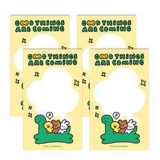 Flyingwhales LINE FRIENDS minini GUMAN 便條紙, 黃色, 4個, 50張