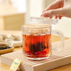 American Road馬克杯經典有蓋手把玻璃杯 透明 HR2083, 1個, 235ml