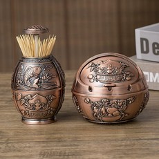 Artihome 豪華風水招財牙籤盒 + 菸灰缸組, 1套, 青銅色