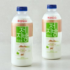 부산우유 정일품 저지방 우유, 2개, 1L