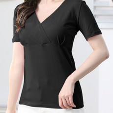 HESTIA 孕婦素色交叉短袖T恤